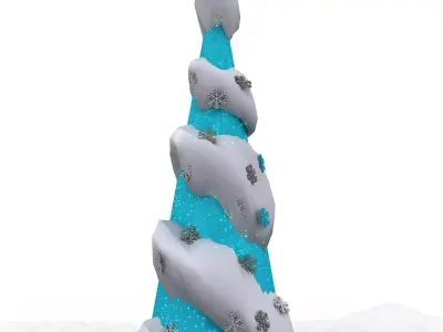 Twisted Cyan Christmas Tree 3D model