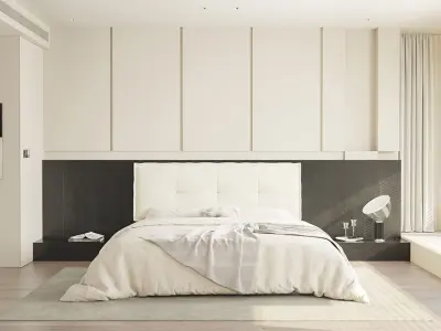 Comfortable bedroom interior scene  3D model