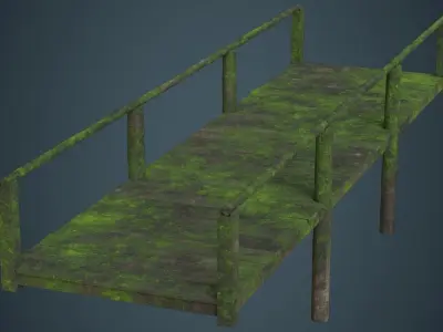 Plank Bridge 2C Low-poly 3D model
