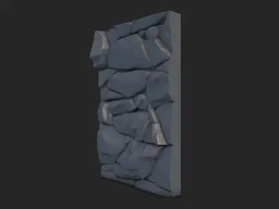 Overgrown Rock Wall Geometry 3D model