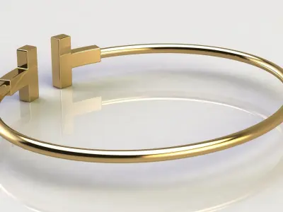 Diamond T Wire Bracelet 3D print model