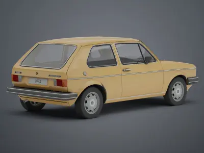 Volkswagen Golf Mk1 Low-poly 3D model