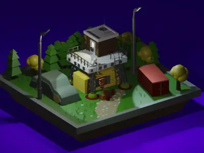 A house in the forest 3D model