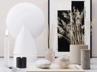 Decorative set with lamp 3D model