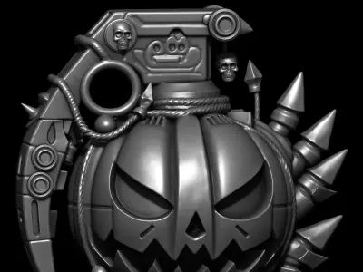 Halloween Grenade Pumpkin  Spooky Decor 3D print model
