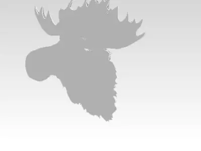 Detailed Moose  relief 3D print model