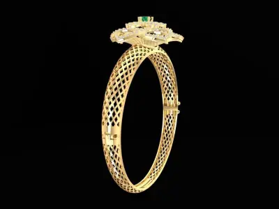 Luxury Floral Emerald Jewelry Set for Women 1279 3D print model