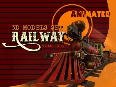 The Railway Mechanical Toy Low-poly 3D model