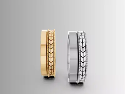 wedding ring set 3D print model