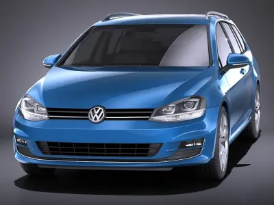 Volkswagen Golf Variant 2014 VRAY 3D model