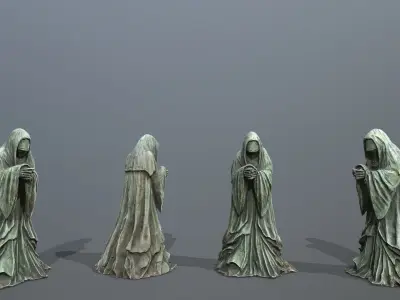 Ruin set Low-poly 3D model