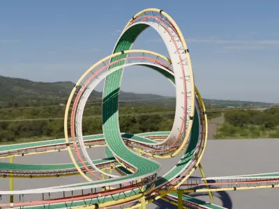 Acrobatic Stunt Track  Low-poly 3D model