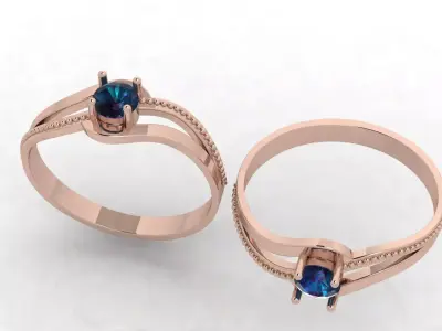 Women Engagement Ring Luxury JEWELRY RING  3D print model