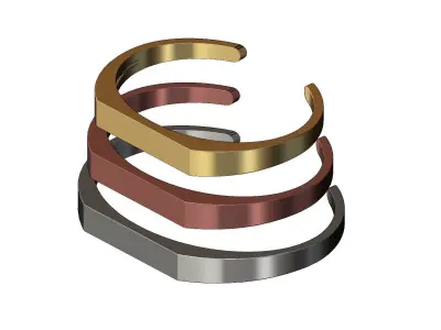 Signet platform engravable cuff bracelet 3D print model