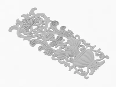 Cartouche ornament 007 3D model