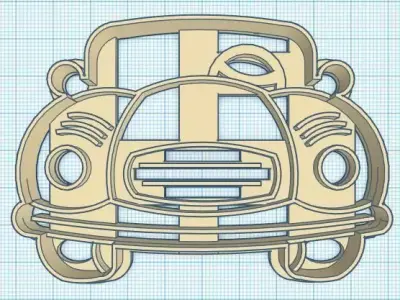 Old Car Cookie Cutter Model 1 3D print model
