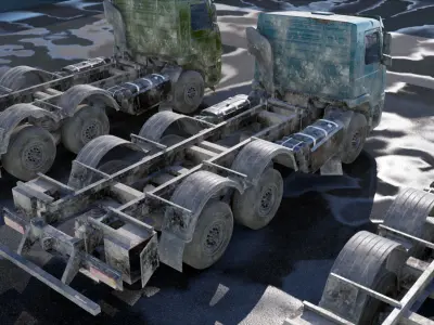 UE4 Abandoned Truck Pack Low-poly 3D model