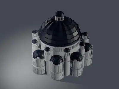 Church - Orthodox - styled and game-ready Low-poly 3D model