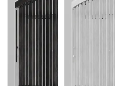 Wooden blinds and arched window 3D model