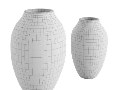  Raw effect ceramic vase 3D model