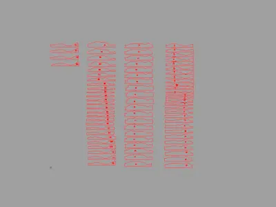 Parametric Wavy Wooden Wall Decor 02 - wood cutting machines  3D model