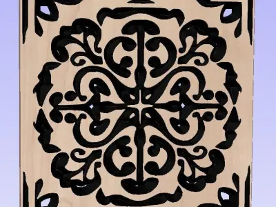Symmetric ornament stencils for laser cut or CNC carving 3D Model Collection