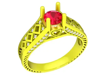 4889 luxury fashion diamond women art ring 3D print model