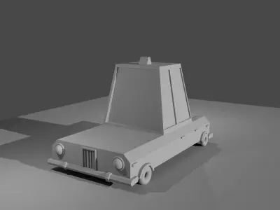Low Polly taxi car  3D model