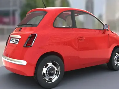 Fiat 500 Low-poly 3D model