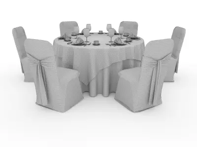 Banquet Table and Chair 53 3D model