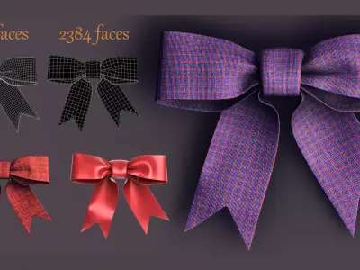 Fabric Bows - Pack 02 3D model