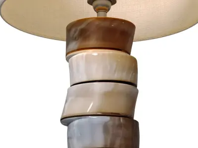 Scandinavian Sculpture Horn Nightstand Table Lamp Rustic Style 3D model