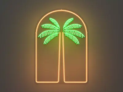 Palm Tree - Neon Sign 3D model