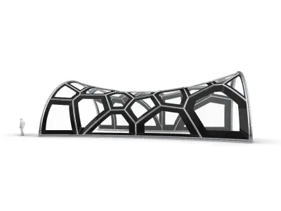 Voronoi Pavilion Structure with Glass Panels v1 3D model