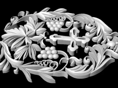 Central decor ornament for furniture 3D model 788