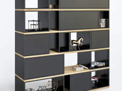 Awesome Contemporary Bookshelves 3D model