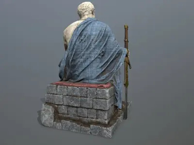 Man Statue Low-poly 3D model