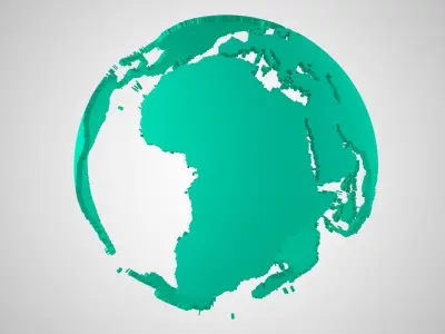 Globe Shell Teal 3D model