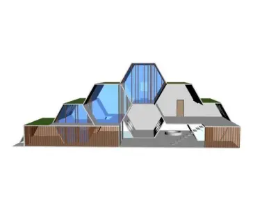 3D School Building Design MAX Model 3D model