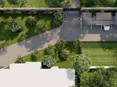 3D Exterior Scene 3D model design garden and landscape 3D model