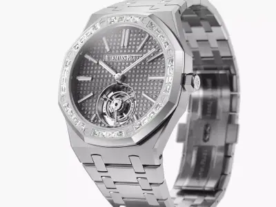 Audemars Piguet Royal Oak Flying Tourbillon White gold Diamonds 3D model