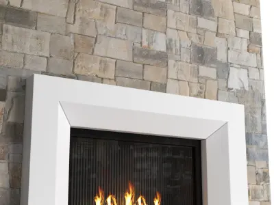 Modern Art Deco Fireplace Decorative stone 3D model