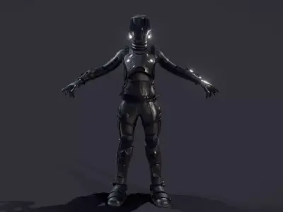 female Space Engineer  Low-poly 3D model