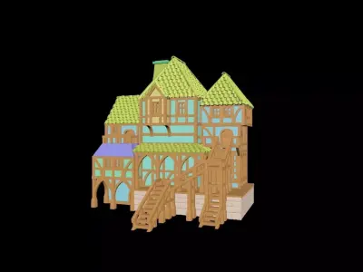 Medieval House 30 3D print model 3D model