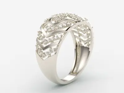 Women Diamond ring design cross 3dm stl 3D print model 3D print model