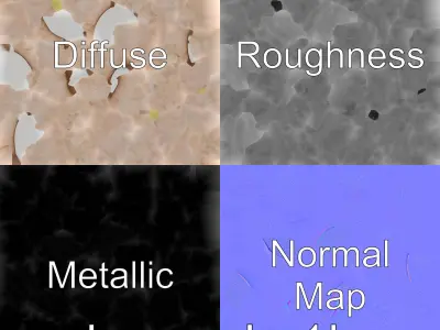 Textured Stone Oval Bathtub Model Pack Low-poly 3D model