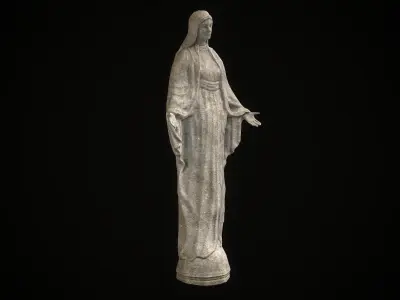 Saint Maria Statue PBR Low Poly Low-poly 3D model