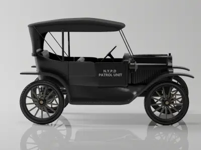 Ford T 1915  NYPD Police Patrol 3D Model Game Ready 4K PBR Low-poly 3D model