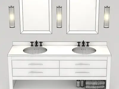 GRAYDON SHAGREEN DOUBLE WASHSTAND 3D model