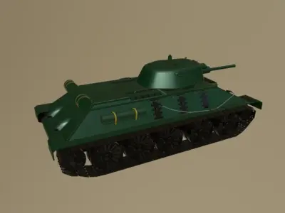 Soviet medium tank T 34 Low-poly 3D model
